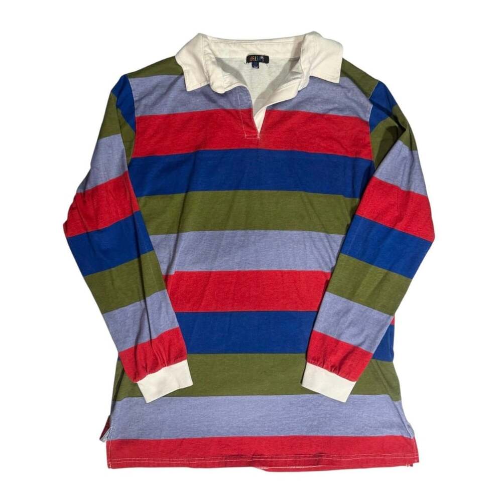 dELiA*s Striped Rugby Shirt Dress Size XL Multicolored Long Sleeve Collared